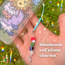 Load image into Gallery viewer, Handmade Mushroom Cell Phone Charms
