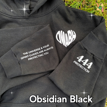 Load image into Gallery viewer, Black Obsidian Angel Number OWABH Collaboration | Custom Hoodies | Pre-Order
