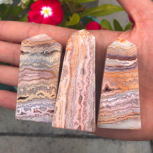 Load image into Gallery viewer, Peachy / Pink Crazy Lace Agate Obelisk Towers
