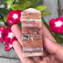 Load image into Gallery viewer, Red-Orange Crazy Lace Agate Obelisk Tower

