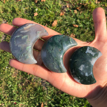 Load image into Gallery viewer, Moss Agate Crescent Moon
