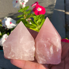 Load image into Gallery viewer, Rose Quartz Half Polished Point
