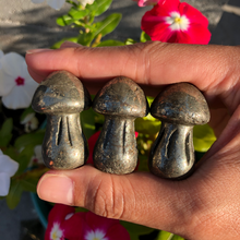Load image into Gallery viewer, Medium Pyrite Mushroom Carving
