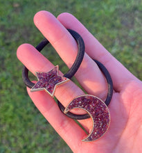 Load image into Gallery viewer, Garnet Moon &amp; Star Hair Tie Set
